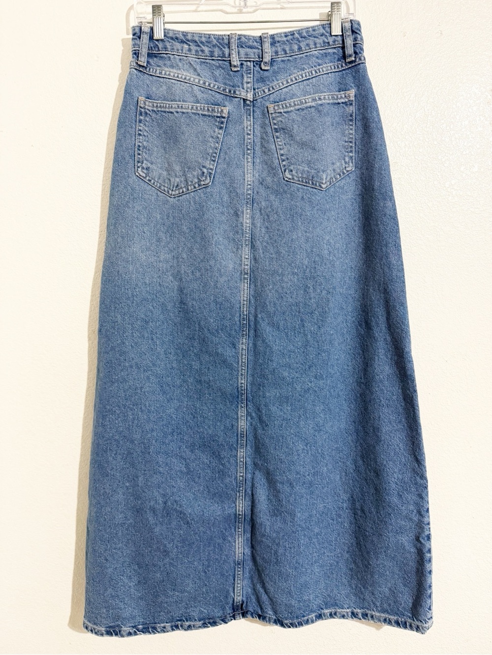 Free People We The Free Come As You Are Denim Maxi Skirt Sapphire Blue With Slit - Picture 7 of 12